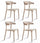 Set 4 Sedie Impilabili 50x75,5x52 cm in Polipropilene New America Tortora