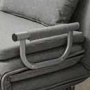 Poltrona Letto Singolo Chaise Longue 78x72x83 cm in Tessuto Grigio