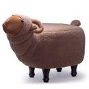 Sgabello Pouf Poggiapiedi per Bambini 68x35x37-50 cm Montone Marrone Divina Home