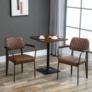 Set 2 Sedie Imbottite 58,5x59x81 cm in Similpelle e Acciaio  Marrone