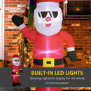 Babbo Natale Gonfiabile 89x44x178 cm con Occhiali da Sole e Luci LED
