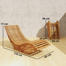 Set di 2 Sdraio a Dondolo 60x156x77 cm Pieghevoli ed Ergonomiche in Legno di Acacia      