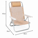 Spiaggina Sedia Prendisole 60x101x78 cm Pieghevole e Reclinabile Beige Melange     