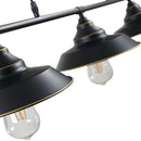 Lampada da Soffitto 3 Paralumi E27 in Metallo 90x22x180 cm  Nero