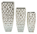 Porta Vasi Tris Argy Ø38x91 cm - Ø30,5x76 cm - Ø25x62 cm in Ferro Argento      