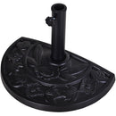 Base per Ombrellone a Mezzaluna 50x31x32 cm per Pali da Ø3,8 e Ø4,8 cm in Resina Nero 