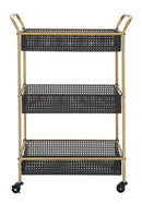 Carrello Fashion 56x37x81 cm in Ferro Nero e Oro