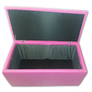 Baule Cassapanca Pouf Contenitore in Similpelle e Cristalli Renier Fucsia