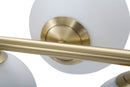 Lampadario Glamy 7 Luci 81x30x74 cm in Ferro e Vetro Oro e Bianco