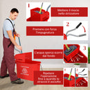 Carrello Pulizie 60x27x70,5 cm Lavapavimenti con Strizzatore in Plastica Rosso      
