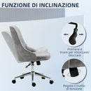Sedia da Ufficio Operativa 56x63x85-95 cm in Tessuto in Microfibra Grigio