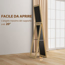 Specchio Verticale Autoportante o da Parete 37x40x155 cm con Cornice in MDF Quercia      