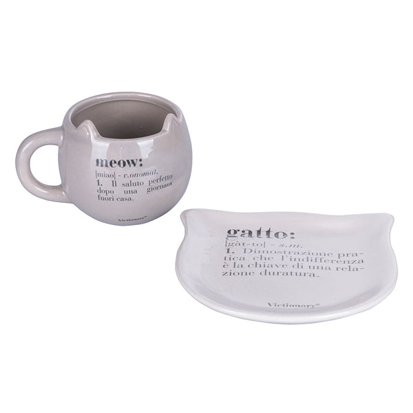 acquista Set piattino e tazza in Ceramica VdE Tivoli 1996 Cats
