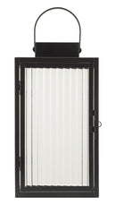 Lanterna Simply 15,5x15,5x28,5 cm in Metallo e Vetro Nero      