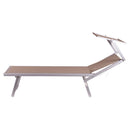 Lettino Mare con Parasole Richiudibile 181x71,5x38,5 cm in Alluminio PVC e Poliestere Sabbia Riccione      