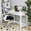 Scrivania porta PC dal Design Moderno e Minimal 105x50x76 cm in Legno e Acciaio Bianco      