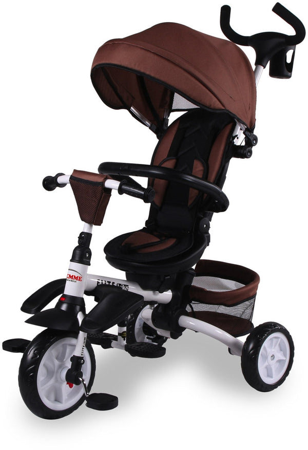 sconto Passeggino Triciclo Pieghevole con Sedile Girevole 360° Kid Smile Elite Marrone