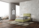 Letto 1 Piazza E Mezzo Imbottito in Microfibra Appia Large Tè Verde Varie Misure