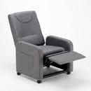 Poltrona Relax Reclinabile Manuale 62x71x100 cm in Tessuto Grigio Scuro