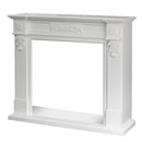 Cornice per Camino 121x38x108 cm Truman Rivestimento in Legno Bianco  