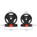 Kit 4 Pesi con 2 Dischi Ø30x5,5 cm da 7,5 kg e 2 Dischi Ø27x4,5 cm da 5 kg in Polipropilene e Sabbia Nero      