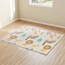 Tappeto Morbido per Bambini 196x176x1,5 cm Superficie Impermeabile in XPE a Tema Bosco   