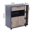 Mobiletto Ausiliario da Cucina Multiuso in Legno con Ruote 80x39x86.5 cm