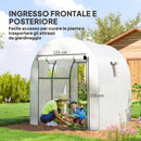 Serra a Tunnel per Orto 1,8x1,8x2 m con Porte Avvolgibili e Finestre in Acciaio e PE Anti UV Bianca      