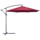 Ombrellone Decentrato da Giardino in Metallo Ø3x2.6m Bordeaux 