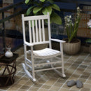 Sedia a Dondolo in Legno 69x86x115 cm  Bianco