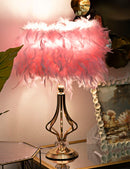 Lampada da Tavolo Tarty Rosa Ø25x54 cm in Ferro e Plastica Rosa e Bianco      