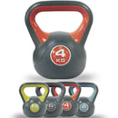 Kettlebell Attrezzo Fitness Peso in Ghisa da 4 kg con Impugnatura Ergonomica Grigio e Rosso      