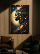 Stampa con LED su Tela Laccata con Cornice Minerva 60x3,5x90 cm in Abete e Tela e Plastica      