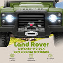 Macchina Elettrica per Bambini Licenza Ufficiale Land Rover Defender 12V con Telecomando Verde  