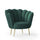 Poltrona a conchiglia Orel 75x80x75 cm in velluto verde smeraldo