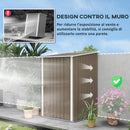 Casetta Porta Attrezzi con Tetto Inclinato e Serratura 100x103x160 cm in Acciaio Zincato Marrone 
