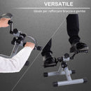 Mini Pedaliera Cyclette per Gambe e Braccia Max 60 Kg  Grigia