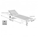 Lettino Prendisole da Giardino Lidia 65x208x35 h cm in Legno Marrone