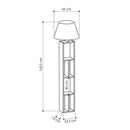 Lampada da Terra con Libreria 45x45x163,5 cm in MDF Giorno Nero