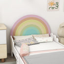 Lettino per Bambini 3-6 Anni con Sponde Laterali Anticaduta 143x74x66 cm in MDF Bianco e Rosa