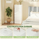 Comò Slim 40x35x109 cm 6 Cassetti Finitura Lucida in MDF Bianco      