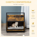 Cuccia per Gatti 60x50x60,5 cm in Legno e Acciaio Marrone Rustico