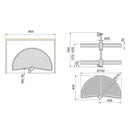 Cestello Girevole Ø75 cm per Mobile da Cucina 90 cm in Plastica Emuca Bianco