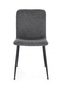Set 4 Sedie 44x56x81 cm Rinas in Tessuto Grigio Scuro