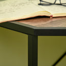 Scrivania Angolare 80x80x77,5 cm in Acciaio e Truciolato Nera e Marrone