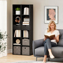 Libreria 30x24x158 cm a 4 Ripiani Aperti con Armadietto e Cassetto Nero      