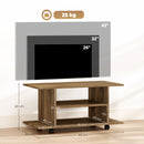 Mobile Porta TV Moderno 80x40x40 cm con Ripiani Ruote Girevoli e Freni Color Noce      