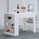 Scrivania da Ufficio con 3 Ripiani in Legno Bianco 100x60x75 cm 