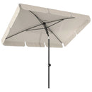 Ombrellone Rettangolare 183x122x222 cm con 3 Inclinazioni in Metallo e Poliestere Beige      