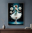 Dipinto su Tela Laccato Dancing con Cornice 72x4x102 cm in Pino e Tela e Plastica      